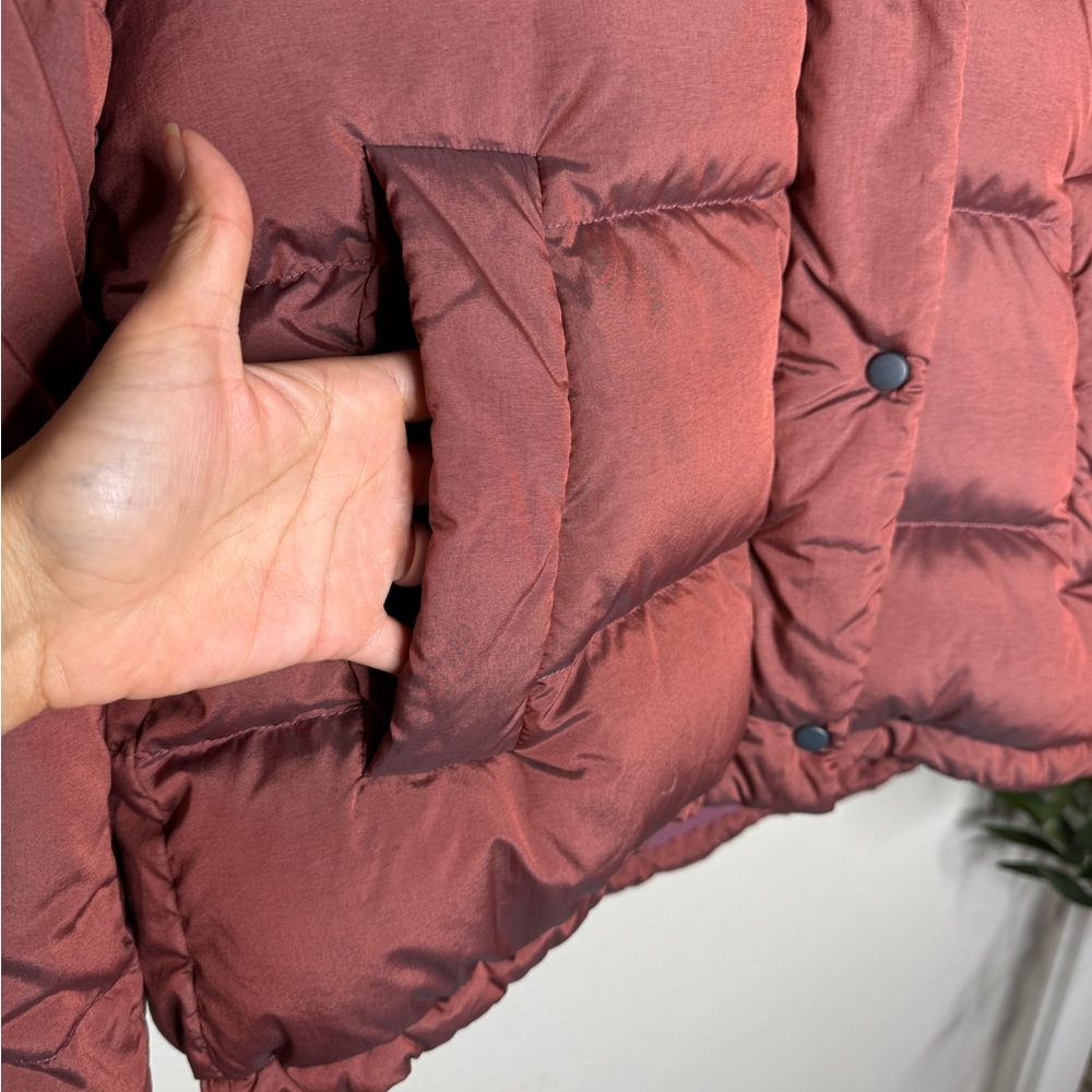 Lululemon Goose Down Hooded Puffer Jacket Sz 4 Rose Bronze Winter Packable Coat - Picture 3 of 7